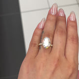 7.5 Ctw Solitaire Oval-Cut Engagement Ring In 18K Gold