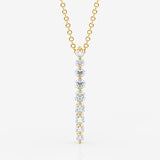 Vertical Graduated Diamond Necklace in 18K Gold