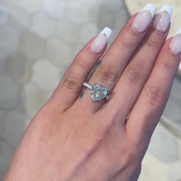Halo Diamond Promise Ring Heart Shape - Darry Ring