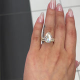 7.5 Ctw Solitaire Pear-Cut Engagement Ring In 18K Gold