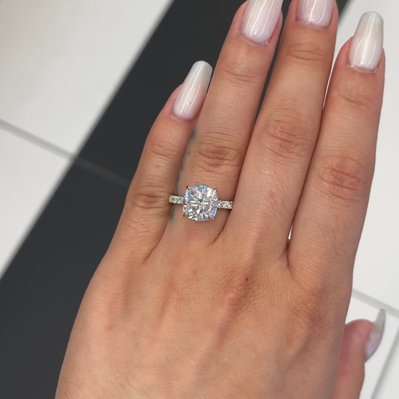 Natalie Ring - 1.71 Carat Square Cushion Diamond Ring - Othergems