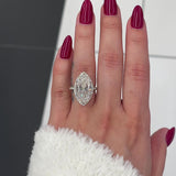 8 Ctw Marquise-Cut Halo Engagement Ring in 18K Gold
