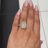 7.5 Ctw Solitaire Emerald-Cut Engagement Ring In 18K Gold