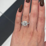 3 Ctw Cushion-Cut Halo Engagement Ring in 18K Gold