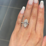 5.5 Ctw Solitaire Marquise Engagement Ring in 18K Gold