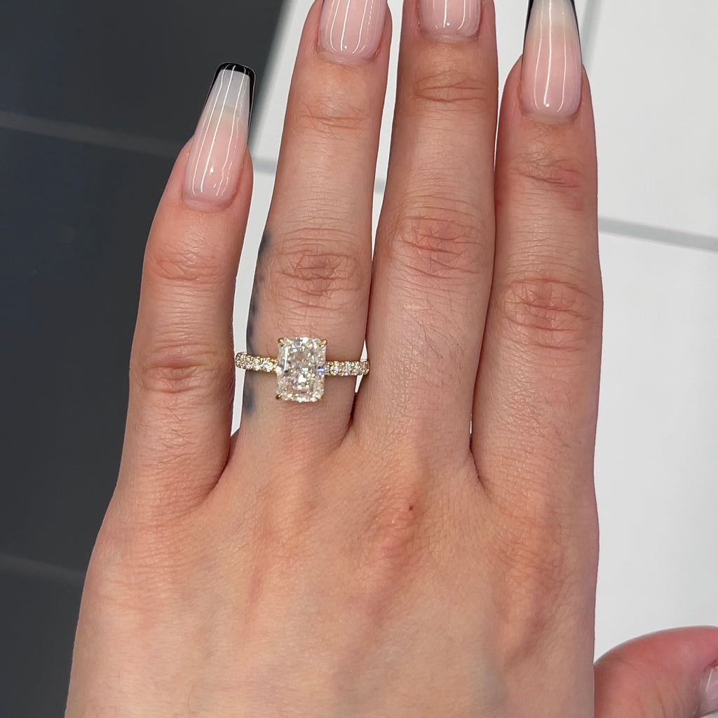 Radiant Cut Tension Set Diamond Engagement Ring - Bell & Brunt