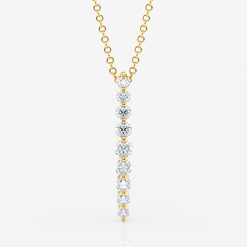 Vertical Graduated Diamond Necklace in 18K Gold