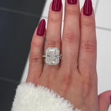 8 Ctw Radiant-Cut Halo Engagement Ring in 18K Gold