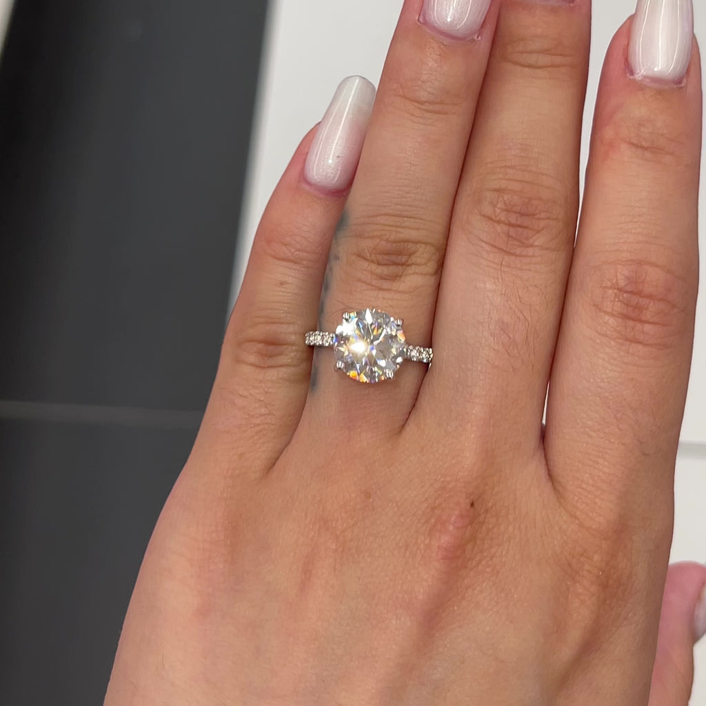 3.01 Round Brilliant Cut Diamond Engagement Ring in 14k Gold - Filigree  Jewelers